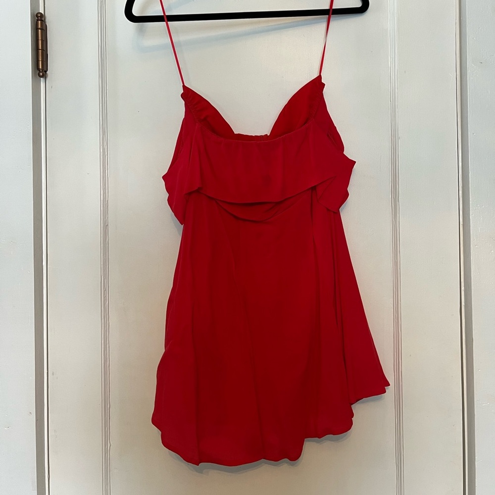 Off the shoulder red dress